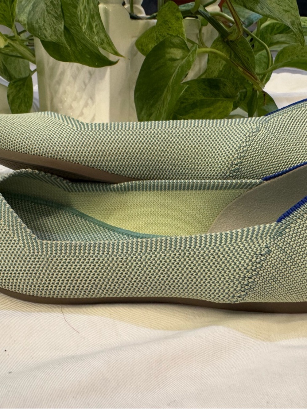 Rothy's Mint Green Knit Ballet Flats